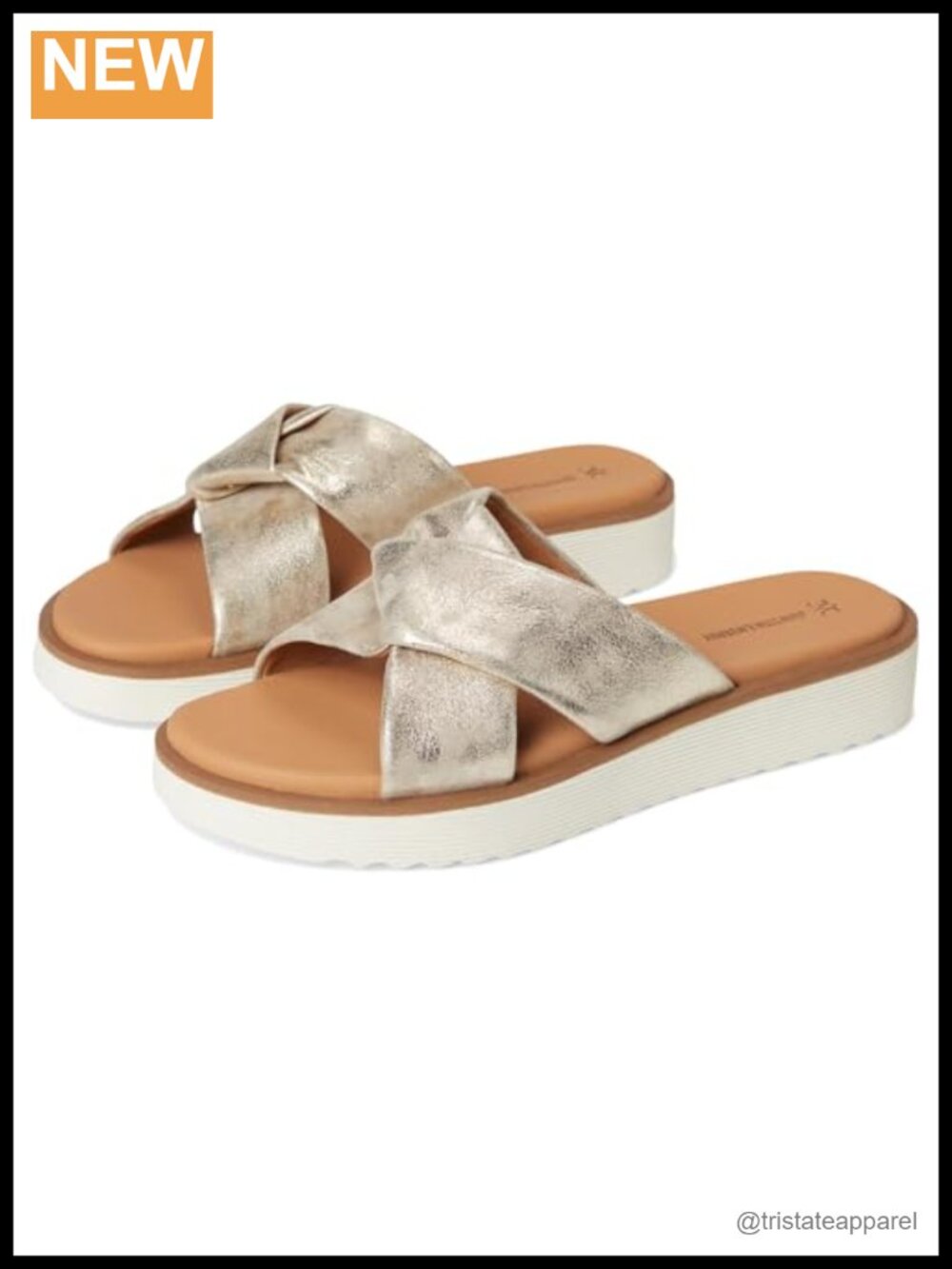 Women's Knotted Leather Slide Sandals Wedge Platform